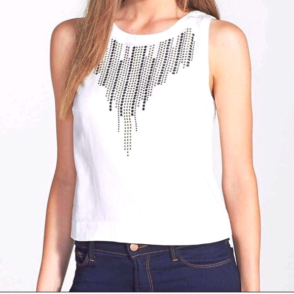 🎉HP🎉 White Tank with gold and silver studs - Picture 5 of 5